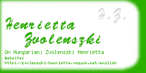 henrietta zvolenszki business card